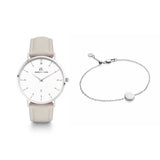 Little Luxe Mist Grey Leather Kensington 40 (Silver)