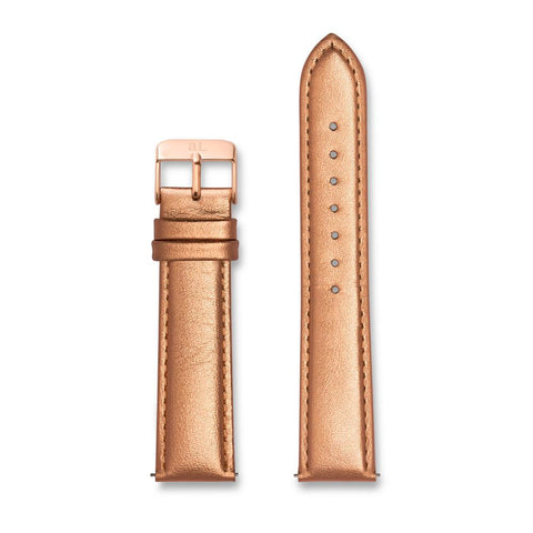 Metallic Rose Gold Leather 40 Strap