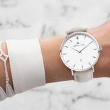 Little Luxe Mist Grey Leather Kensington 40 (Silver)